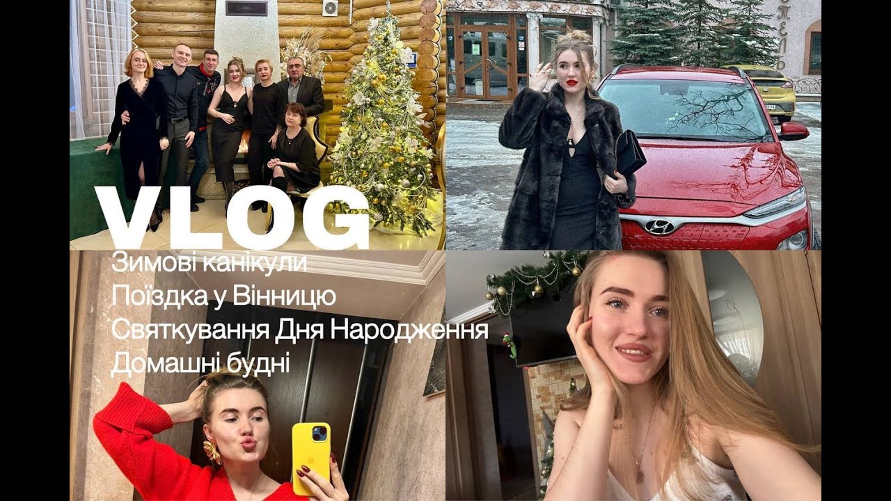 Vlog : Мої зимові канікули. Поїздка у Вінницю. Святкування Дня Народження. Домашні будні