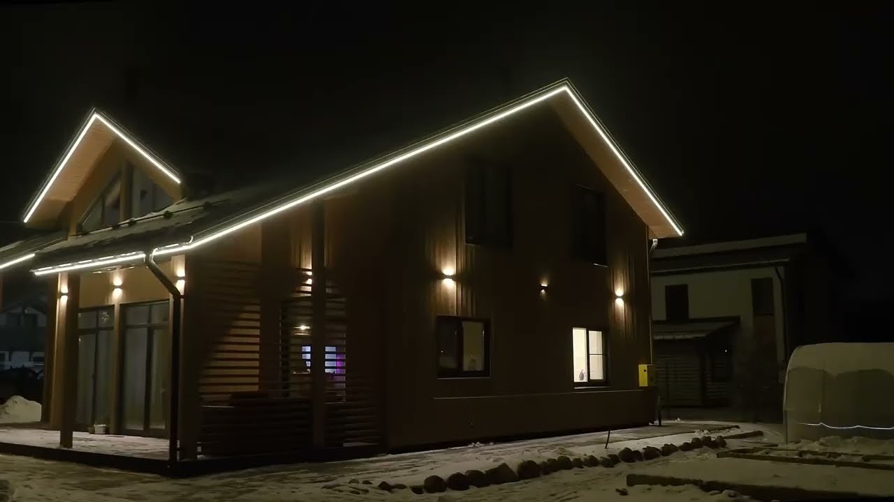 Контурная подсветка дома от компании feel-light.ru