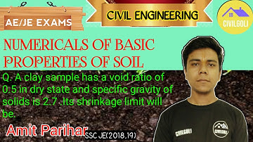 Numerical Problem on Basic Properties of Soil | Soil Mechanics | By:Amit Parihar