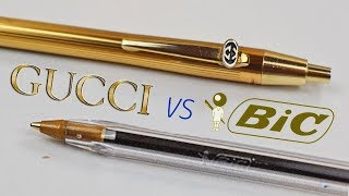 $100 GOLD GUCCI PEN vs $0 BALLPOINT PEN: Which Is Worth The Money?