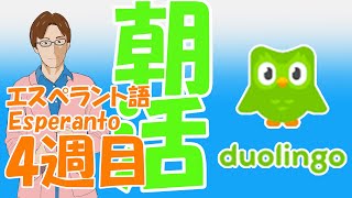 朝活 Duolingo配信 エスペラント語 英語 4週目