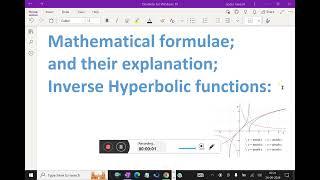 Mathematical Formulaeand Their Explanation -Inverse Hyperbolic Functions -19.