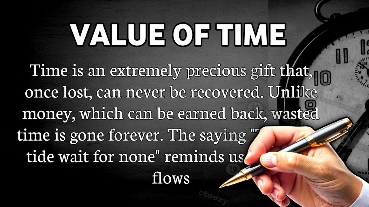 VALUE OF TIME essay in english | Paragraph on VALUE OF TIME 
