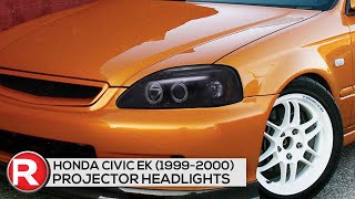 DIY Install + Demo: Spec-D Projector Headlights Honda Civic EK (99-00) Dual Halo LED - Black/Chrome