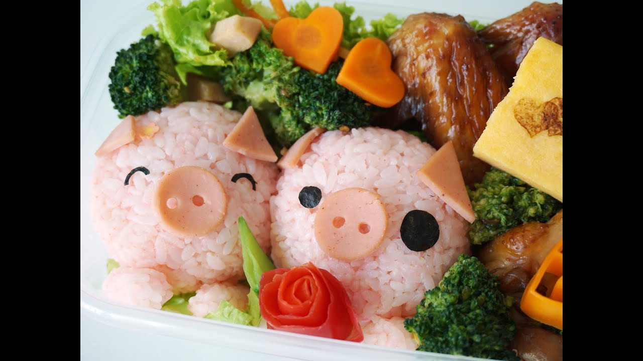 PinkyPiggu: Kawaii Piggies Bento! Recipe +  Video +