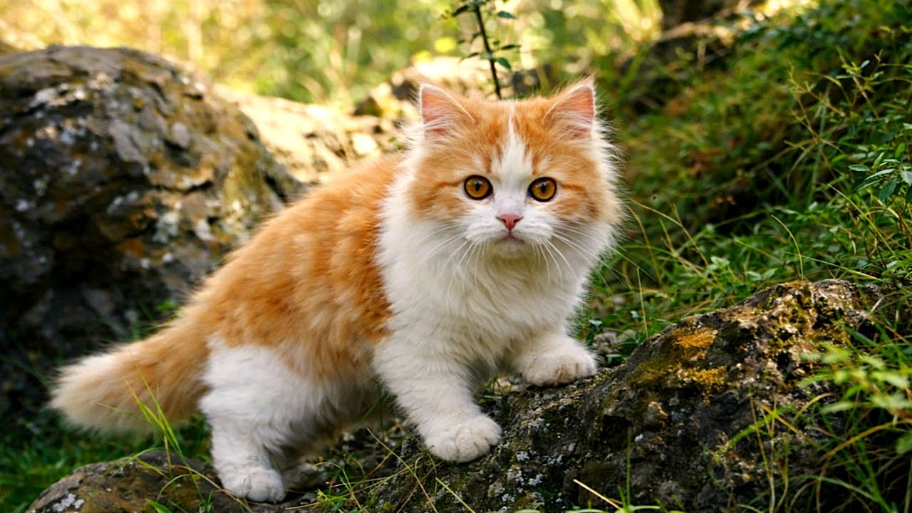 Beautiful Kitten Walking With Mother Cat in the Forest 🐱| Relaxing cat Video
