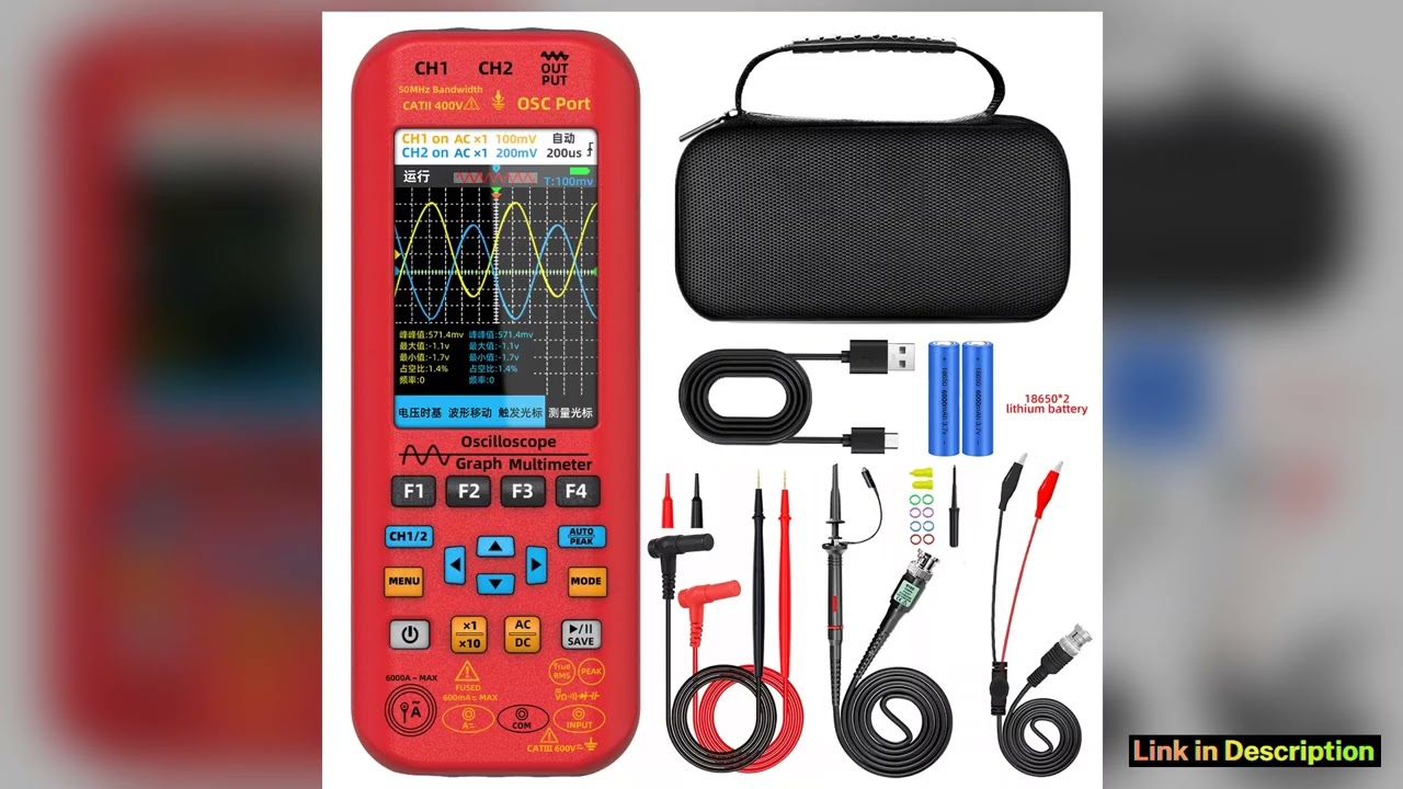 BSIDE O9 Handheld dualchannel oscilloscope 50MHZ2 Digital multimeter 20000 words function signal