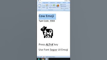 Cow Emoji in Ms Word  #code #computerthecourse #viral #shorts #ytshorts