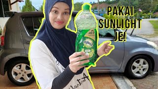 Cuci Kereta Hanya Pakai Sabun Sunlight Saja | Kilat Memancar!