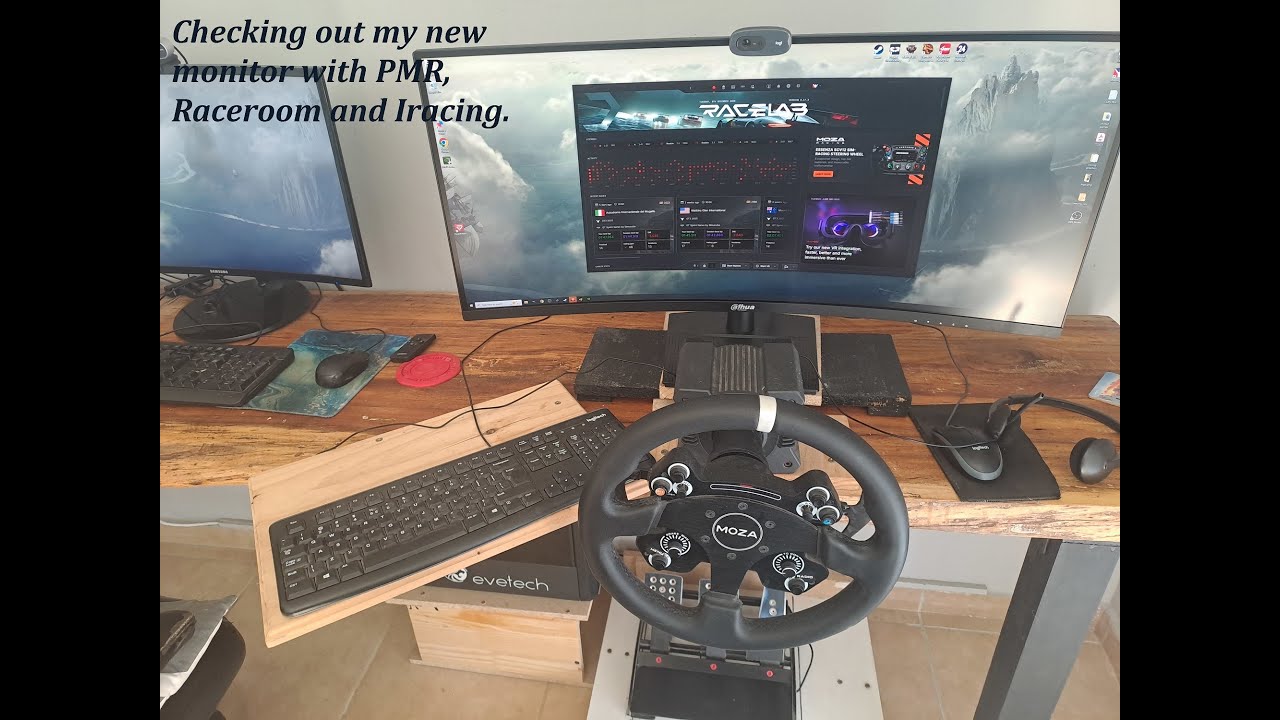 Checking out my new monitor with Project motor racing, raceroom and Iracing. Testing OBS settings