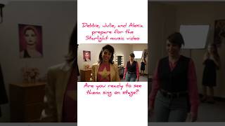 Debbie, Julie and Alexia prepare for the Starlight music video.