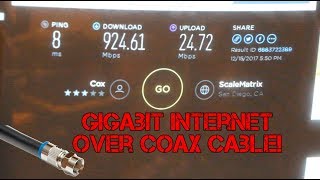 Gigabit internet over coax with Cox Gigablast! 1000mbps copper!