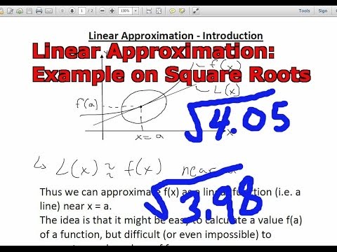 Linear Approximation: Example on Square Roots