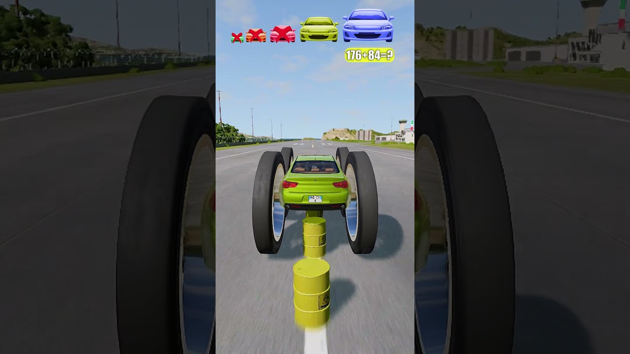 Big and Small Cars vs VERY explosive barrels💥 | BeamNG Drive 