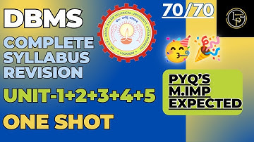 DBMS COMPLETE SYLLABUS ONE SHOT REVISION AKTU 🔥🔥💯