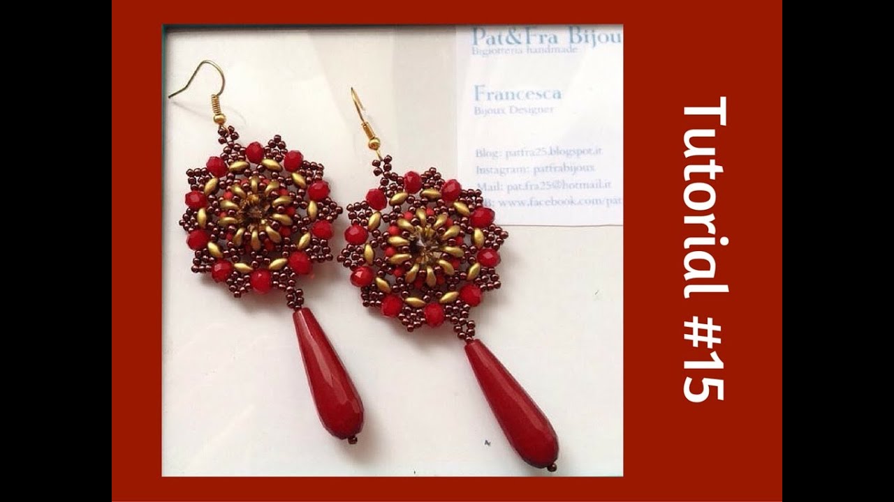 TUTORIAL PERLINE [15] - orecchini Pia, con rivoli da 12mm. (Beading tutorial)