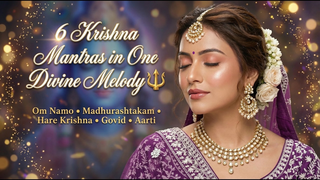 6 Krishna Mantras in One Divine Melody🔱 | Om Namo • Madhurashtakam • Hare Krishna  • Govid • Aarti