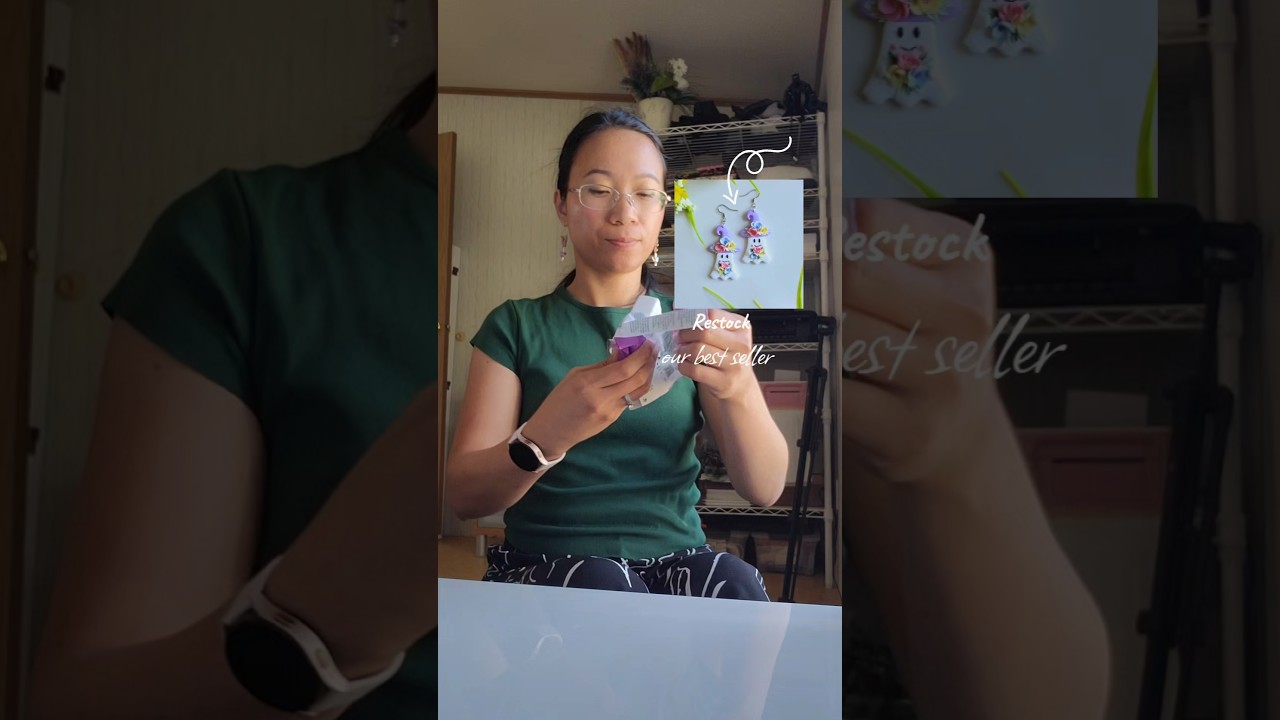 Making more of our best seller floral ghost witches polymer clay Earrings! 