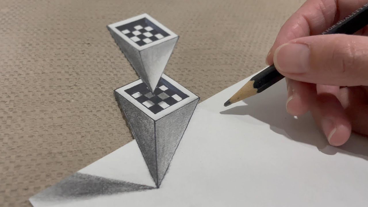 Unbelievable 3D Art: Floating Double Cones Optical Illusion!