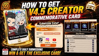 How to Get V4.5 Creator Commemorative card in PUBG !! #PUBGMxNARUTO ||9BW59V||