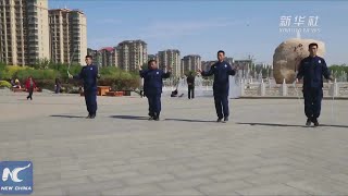 Firefighter style! Firefighters keep fit jumping rope in Hengshui, north China's Hebei Province