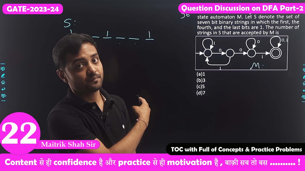Toc Gate Questions Lec 22 Question Discussion on DFA Part-2 || Theory of Computation (TOC ...