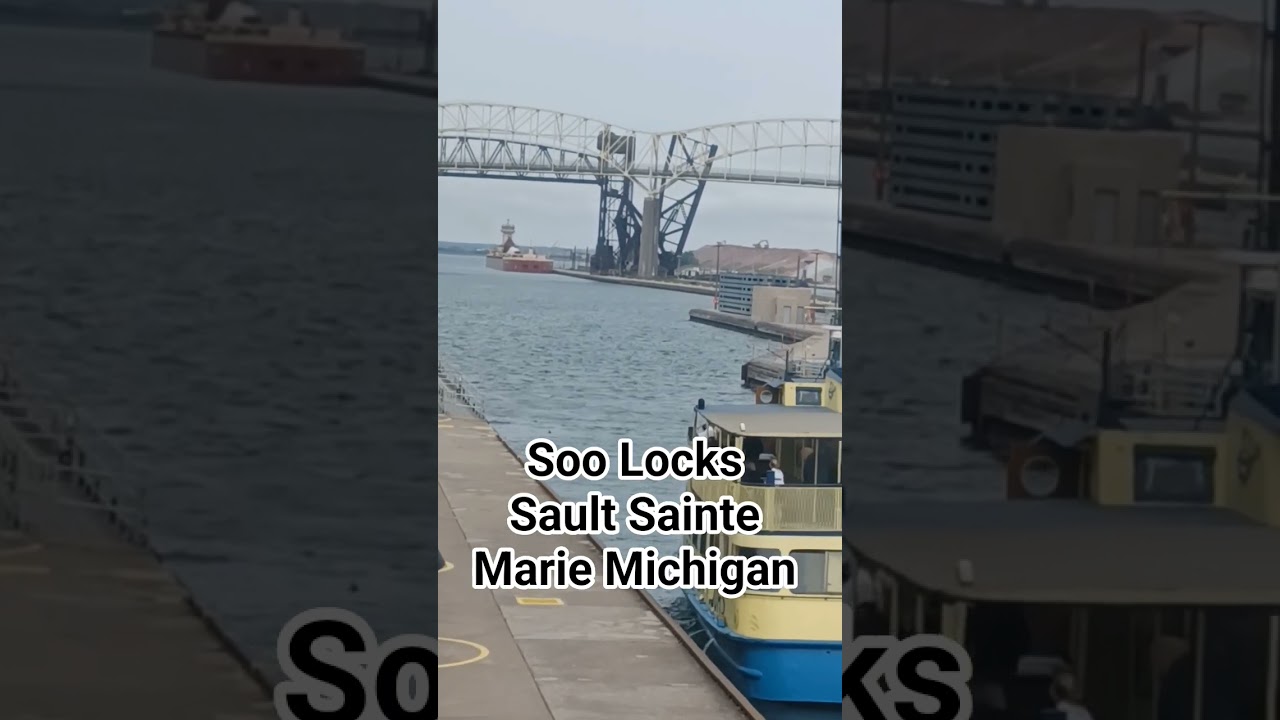 Soo Locks Sault Sainte Marie Michigan through the Soo Locks between Lake Superior and Lake Haron