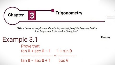 Chapter 3 Trigonometry| Class 11 Example 3.1|Samacheer kalvi