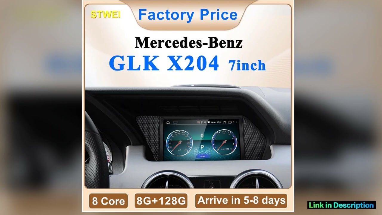 2025 New Factory Price 7inch Android 14 Car Multimedia Players For Mercedes Benz GLK X204 GPS Navig