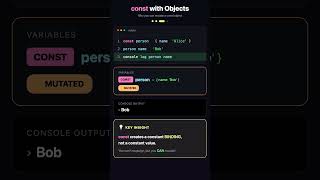 Why You CAN Mutate a const Object in JavaScript 🤯 #javascript #webdev #coding
