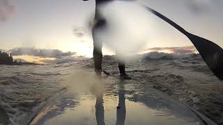 Battling the mushy, choppy conditions for a sunset session - October 2, 2018
