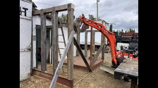 Too Windy to Lift the Walls and Roof Hoe Shack Extension May 11 2024