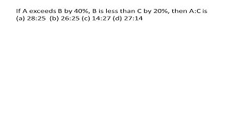 If A exceeds B by 40%, B is less than C by 20%, then A:C is