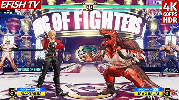 Rock Howard vs King of Dinosaurs (Hardest AI) - KOF XV | 4K 60FPS HDR