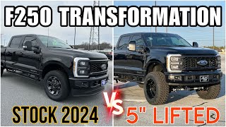 5" LIFTED on 38s!! 2024 Ford F250 Lariat EVEREST Before & After