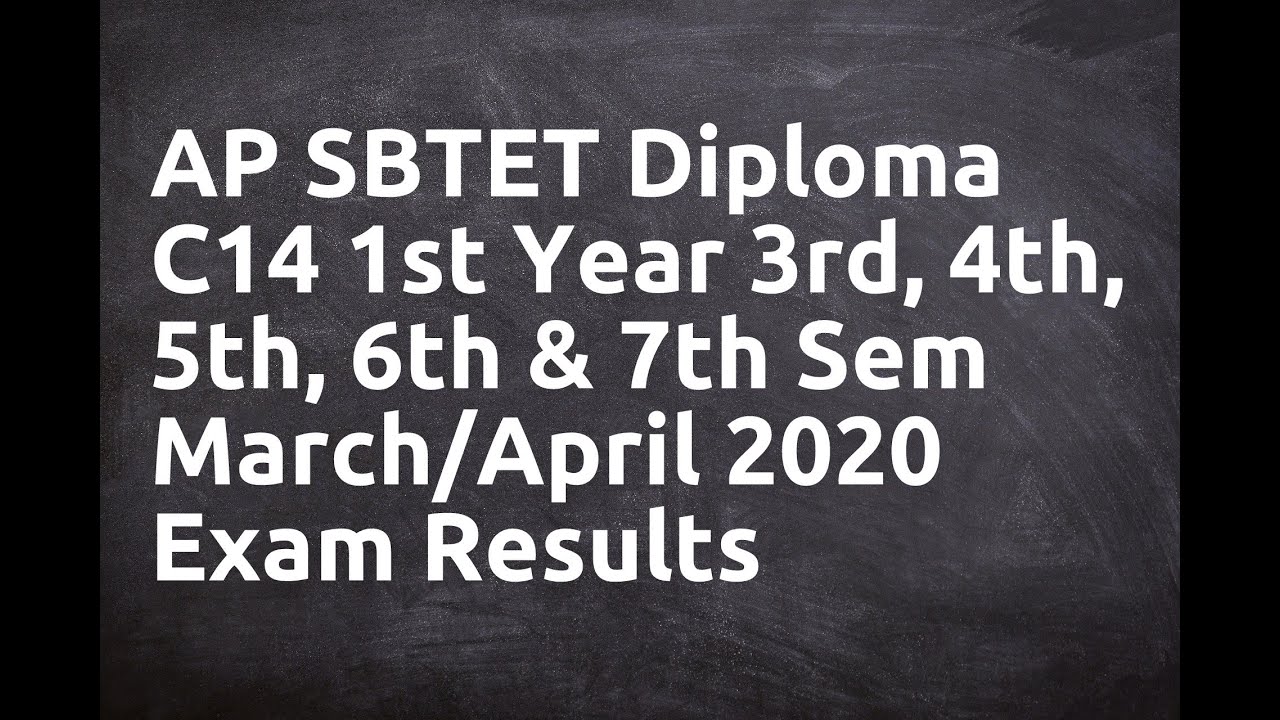 AP SBTET Diploma C14 1st Year 3rd, 4th, 5th, 6th & 7th Sem March April 2020 Exam Results