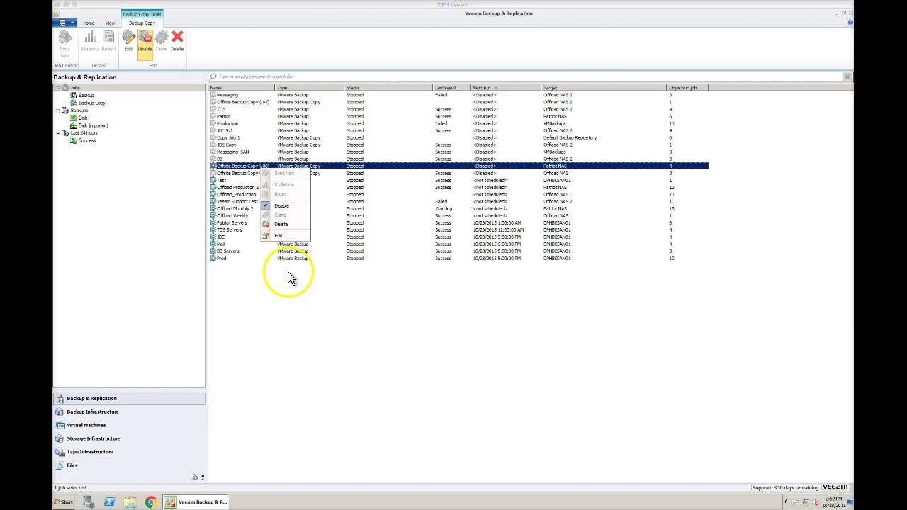 Veeam Offsite backup copy
