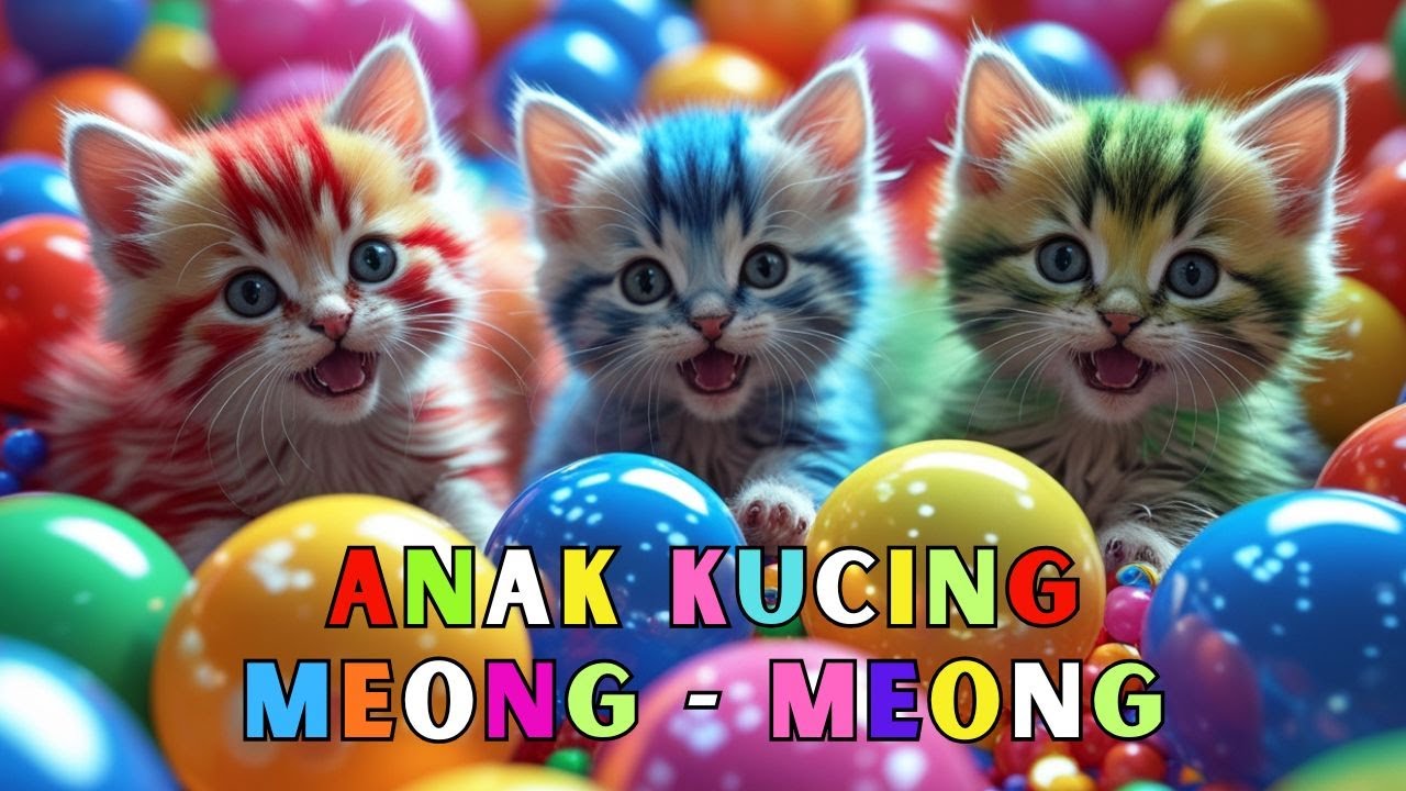 KUCING MANDI BOLA - ANAK KUCING MEONG MEONG - KUCING LUCU - KUCING OYEN