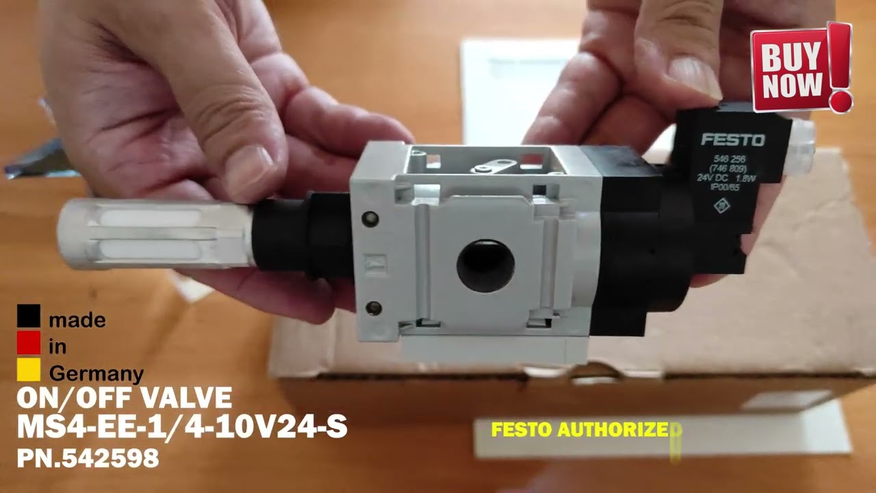 FESTO ON/OFF VALVE MS4-EE-1/4-10V24-S PN.542598 - YouTube