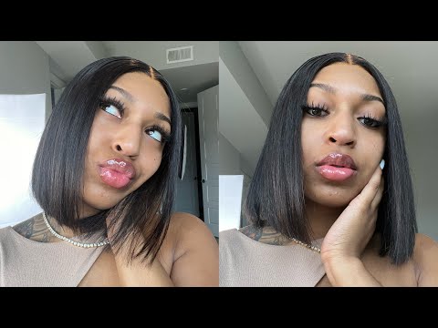 Widows peek BOBS ARE IN! How To:Style,custom cut & install this closure wig in 10 mins ft Luvme Hair
