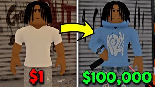 I STARTED OVER AND WENT FROM $0 TO $100K IN THIS SOUTH BRONX ROBLOX HOOD GAME!
