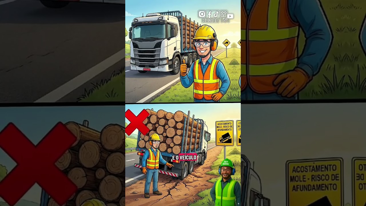 Segurança no transporte de madeira.