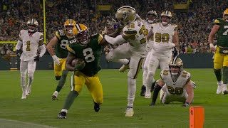 Josh Jacobs Mean Stiff Arm Sends Tyrann Mathieu Flying Out Of Bounds