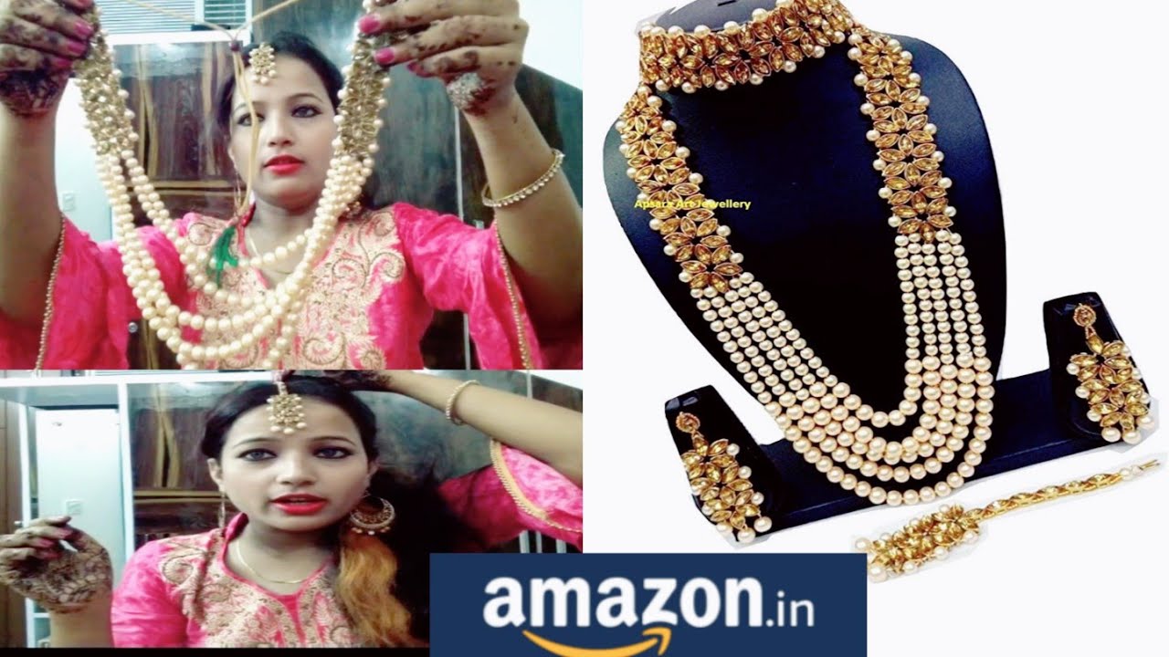 Amazon jewellery review!gold kundan necklace combo set! wedding wear