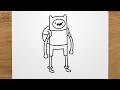 How to draw FINN (Adventure Time) step by step, EASY