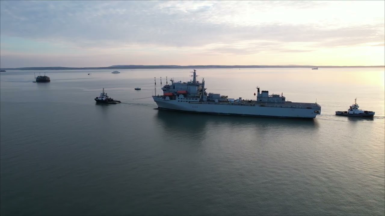 RFA Agus departs Portsmouth forever  3rd March 2026 #royalnavy 