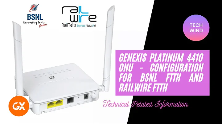 GENEXIS PLATINUM 4410 ONU - CONFIGURATION FOR BSNL FTTH AND RAILWIRE FTTH