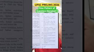 UPSC PRELIMS 2026 - Question New Pattern Decoded #prelims2026 #pattern #trend #strategy #analysis