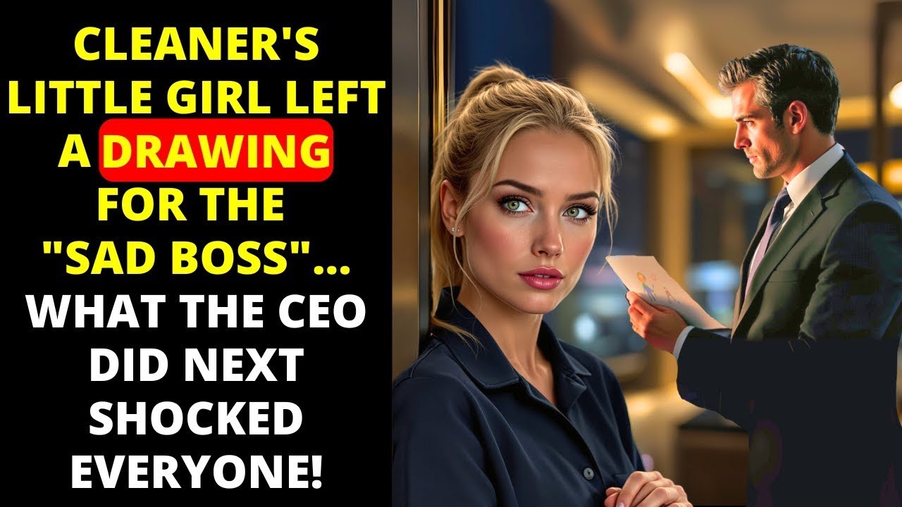 CLEANER'S LITTLE GIRL LEFT A DRAWING FOR THE 'SAD BOSS'    WHAT THE CEO DID NEXT SHOCKED EVERY