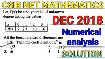 CSIR NET MATHEMATICS || DEC 2018 || NUMERICAL ANALYSIS || SOLUTION